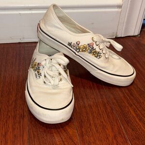 Vans Cream Sneakers with Floral Embroidery size 8.5